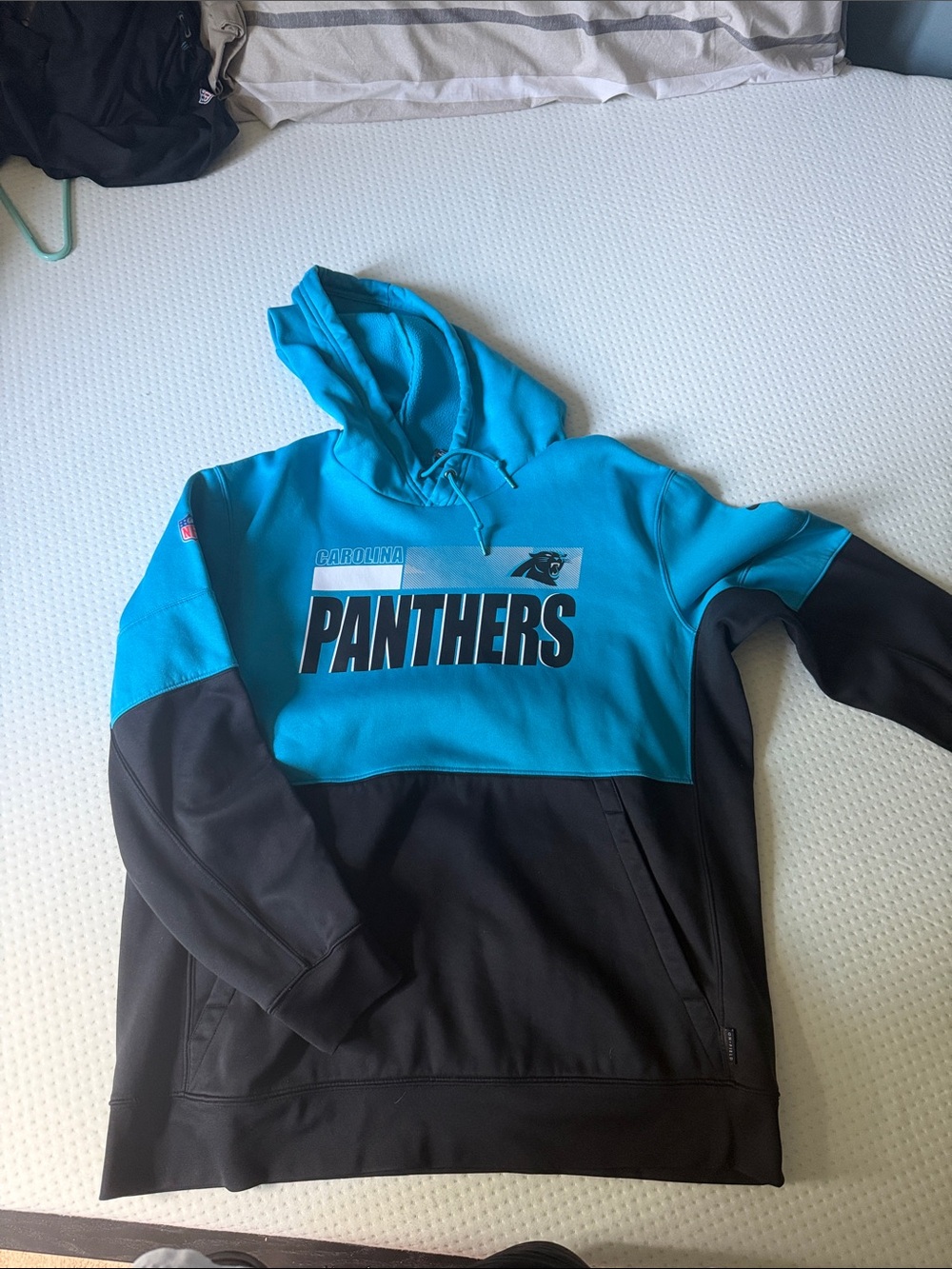 Nike Carolina Panthers Teal and Black Pullover Hoodie